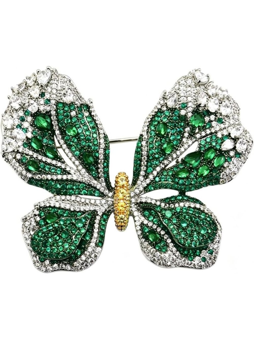 Colorful Vintage Butterfly Brooch - Large Crystal Rhinestone Pin for Coat